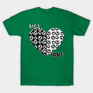 Mod Love Black & White Circles Dots T-Shirt